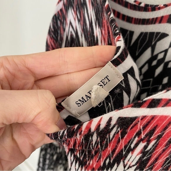 SMART Set Aztec Black White Pink Maxi Strap Dress Sz Medium - Picture 4 of 5